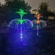 2 Packs of LED Solar Double-Layer Jellyfish Butterfly Lights, Seven Color Gra...