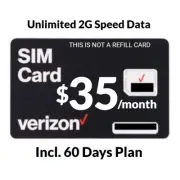 For 60 Days Verizon Prepaid $35 Unlimited Talk, Text, Data Plan New Activation