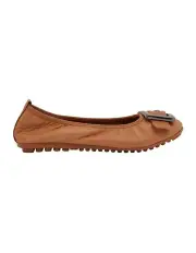 [Sandler] Pentagon Flat Shoes in Tan Leather