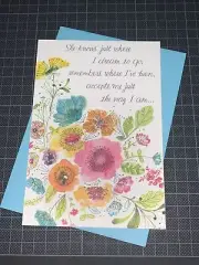 Hallmark Friend/Appreciation Card: Floral She Knows Remembers Accepts Me Thanks