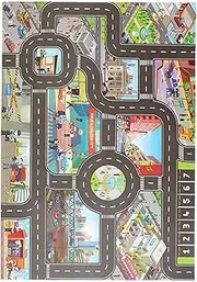 Mbiyhgta Automatic Play Mat, Car Mat for Game Carpet Mat | No Slip Mat with City for Playroom and Bedroom, 33"x22", Carpet