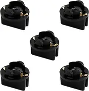 uxcell 5pcs DC 12V T10 Twist Lock Base Socket Light Bulb Holder for Car Instrument Panel Dash Universal Black