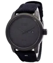 Citizen Eco Drive Nylon Strap Black Dial Date And Day BM8475-00F 100M Mens Watch