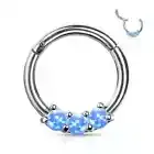 Piercing Ring Daith Septum 3 Opals Blue