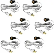 Lighting Cord Set with Switch 6 Foot Snap in Socket (6 Pack)