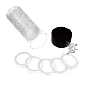 1oz Gold Eagle Coin Holders, Black Capsule Tube & 20 AirTite 32mm White Rings