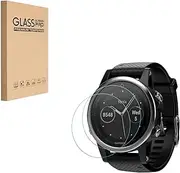 Screen Protector for Garmin Fenix 5S Tempered Glass Film, 9H Hardness,Anti-Scratch,High Definition,Bubble Free (2 pcs)