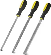 Wood Rasp File Set- 3-Piece T12 Carbon Steel Wood Rasps Woodworking, 8-Inch Doub