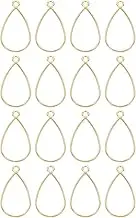 uxcell 32 Pcs Open Bezel, Teardrop Resin Bezels Pendants Open Back Bezels Metal Hollow Frame Charm for DIY Resin Crafts Earrings Jewelry Making, Gold