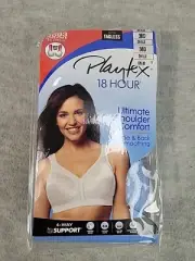 Playtex 18-Hour Bra Ultimate Shoulder Comfort Wirefree 4693 Zen Blue 38D NEW