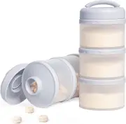 Stackable Formula Dispenser Portable Milk Powder Container, 2 Pack, Grey