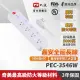 PX大通 PEC-3546W 5切4座3孔 電源延長線 6尺/1.8M/1.8米