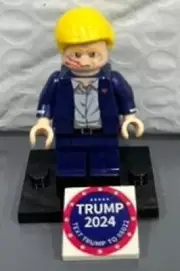Custom Lego Donald Trump Minifigure (Fight!), Trump 2024 Sign, Ships Free!