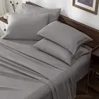 Light Grey King Size Sheet Set - 6 Piece Luxury 1800 Thread Count Bedding She...