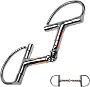 Stainless Steel Horse Bit, Copper Mouth Snaffle Bit, Single Joint Horse Bit, D-Ring Snaffle Bits for Equestrian Supplies