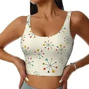 [CADREWY] Retro Modern Print Lightweight Summer to Winter Fashion Women Sports Vest Yoga Workout Vest for Women
