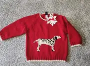 NWT BABY GAP RED DALMATIAN DOG HEAVYWEIGHT PULL-OVER SWEATER 2T