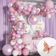 113Pcs Balloons Garland Butterfly Pink Globos Gift for Party Balloon Arch Decor