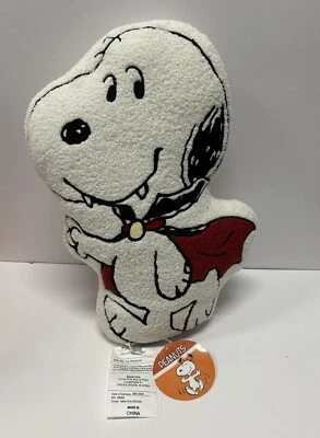 Peanuts Halloween Snoopy Vampire Sherpa 17" Plush Character Pillow Limited NWT!
