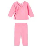 [Mini Rodini] Mini Rodini Baby cotton cardigan and pants set M 1 pink