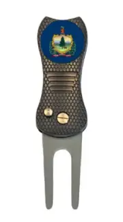 Vermont State Flag Golf Ball Marker + Premium Switchblade Divot Tool