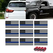 13x Reflective Thin Blue Line American Flag Sticker Tire Valve Stem Caps for Car (for: Honda)