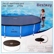 PVC POOL COVER FOR INTEX AQUA DRICLAD 12' 366cm STEEL FRAME POOL HYDRIUM POOL