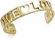 [JewelryWeb] 14k Yellow Gold Cutout Love toe ring-toe ring for Women