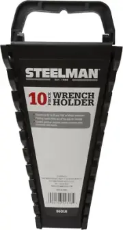 Steelman Universal 10-Tool Wrench Holder/Organizer for Mechanics, Conforming Slo