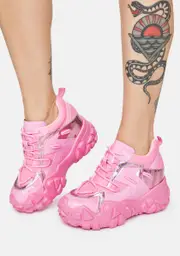 [Anthony Wang] Persimmon-1 Wedge Sneakers - Pink