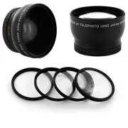 HD WIDE ANGLE 0.45x + TELE 2X + MACRO LENS KIT for Nikon D7000 D3100 D5100 D3200