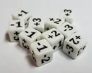 quEmpire 10x White Minimalist Counter Dice for Games Like Magic: The Gathering (10mm)