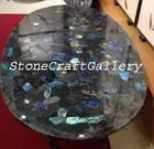 48" x 30" Labradorite Stone Coffee Table Top Handmade Work Home Decor