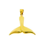 14K Gold Grey Whale Tail Pendant