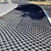 2 Inch Thick Crushed Stone Ground Grid 3.3ft/ 6.6ft/ 10ft/ 13ft/ 16ft/ 20ft Paving Blocks for Erosion Control/Retaining Walls，Outdoor Driveway, Permeable Crushed Stone Granite Stabilizer(2x2m(6.6x6.5f