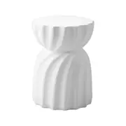 Oikiture Coffee Side Table Bedside End Stool Stand Terrazzo Hourglass Concrete