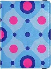 [Amooorous] Trendy Polka Dot Peach Blue Leather decorative passport holder for travel women Travel Documents Organizer Protector Passport Cover with RFID Blocking Lightweight, trendy polka dot peach blue, 1 size