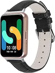Compatible with Samsung Galaxy fit 3 strap, alligator leather Quick Release Leather Watch Band, Genuine Leather Replacement Wrist Strap for Men & Women