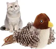 Simulated Chirping Bird - Flying Bird, Cat Toy, Interactive Cat Feather Toy, Electronic Toy for Dogs and Cats, Lifelike Sounds, Simulated Chirping
