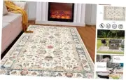 Area Rug 5x8, Living Room Bedroom Rug, Washable Vintage 5FT x 8FT Retro Pattern