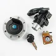 Ignition Key Switches for Suzuki 1999-2002 SV650 SV650S TL1000 TL100R TL1000S 1997-2003 Motorcycle Ignition Switch Seat Gas Cap Lock Key Set Ignition Barrel Key Switch(Complete Set)