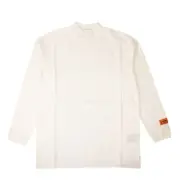 NWT HERON PRESTON White Logo Turtleneck Long Sleeve T-Shirt Size XS $265