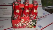 2002 Christmas Edition Santa Claus 6 pack coke bottles Coca-Cola