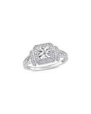 Rina Limor Silver 0.20 ct. tw. Diamond Halo Promise Ring