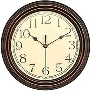 Retro 12-inch Garden Wall Clock, Outdoor Waterproof Classic Retro Digital Quartz Clock Battery-Powered, Home Wall Decoration Mute No Ticking