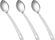 Spoons for Cooking, 14.6 Inch - Kitchen Serving Spoons Large Stainless Steel - Metal Cooking Spoon, 3 Pcs - Kitchen Spoons with Long Handle