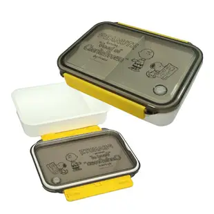日本製OSK史努比透明蓋便當盒650ml｜密封墊圈雙扣隔板輕量型塑膠便當盒可微波可機洗snoopy