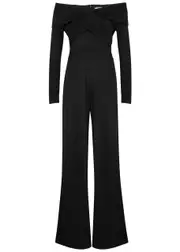Diane Von Furstenberg Lucien Wide-leg Stretch-jersey Jumpsuit - Black 12 (UK16 / XL)