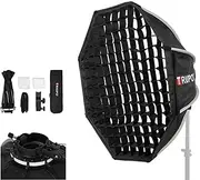 Triopo KX90 90CM/35.4in Folded Outdoor Speedlite Octagon Softbox Umbrella Soft Box,for Godox V1 AD200 Pro Round Head Flash Light Diffuser