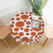 Basketball Tablecloth for Round Table Cloth 60 Inch Waterproof Party Table Covers for Picnic Kitchen Outdoor